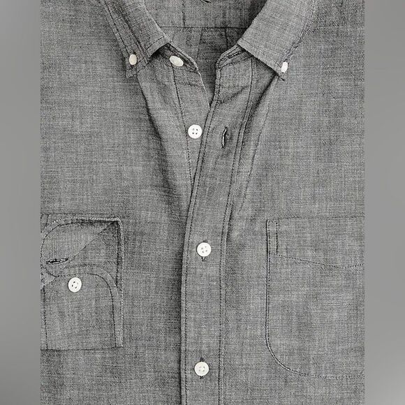 NWT J CREW Organic cotton chambray shirt in Black Chambray - Picture 4 of 9
